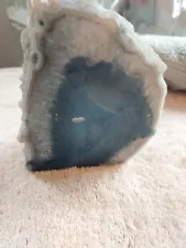 Blue Agate Geode Rock Specimen