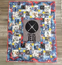 Beautiful Handmade Homemade Star Wars Future Jedi Quilted Blanket Quilt Squares