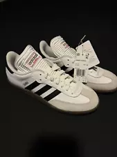 Size 8 - Adidas Samba Classic soccer shoes. Brand new, White, Black and brown.