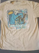 MTV T-Shirt Men's L Beige 20x27