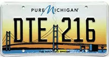 *99 CENT SALE* Michigan Mackinac Bridge License Plate #DTE 216 No Reserve