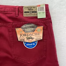 Vintage Jordache Jeans Mens 48x32 Relaxed Fit Tapered Leg Red Denim Western Y2K