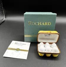 Rochard Limoges Egg Carton with Eggs Porcelain Trinket Box Limited Edition 55/60