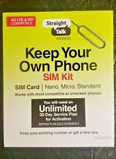 Straight Talk SIM Card Verizon, T-Mobile, 4G LTE & 5G Plus Bonus Sim Tool