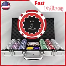 Numbered Casino Poker Chips Set & Denominations, 300 Pcs 11.5g for Texas Hold'em