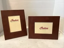 Indian Motorcycle Leather Photo Frame, Brown Set of 2 Embossed