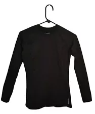 Reebok Long Sleeve Fitted Playwarm Black Shirt Women’s Size Small Stretch