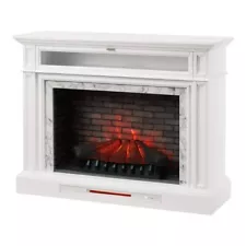 HomeDecorators Keighley 52" Freestanding Faux Marble Surround Electric Fireplace