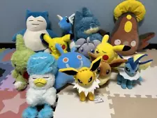 Pokémon Plush Anime Goods lot of 13 Set sale Pikachu Snorlax Vaporeon Jolteon