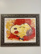 TOM EVERHART "A Kiss is Just a Kiss" Snoopy dog PEANUTS Hand signed Lithograph