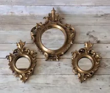 Vintage Gilt Florentine Mirror Set Of 3 Italy