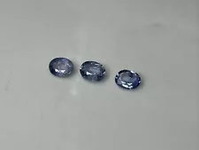 CERTIFICATE 3pcs. 1.37ct t.w Oval Blue Sapphire Ceylon, Heated