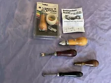 LOTOF 5 LEATHER WORKING TOOLS - 2 SPEEDY STICHERS & 3 OTHERS - EXCELLENT COND