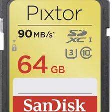 SanDisk Pixtor 64GB SDXC I 90MB/s U3 Class 10 Camera Memory Card