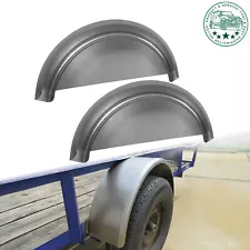 For 14”-16”Wheel Steel Round Single Axle Trailer Fenders with Back Plate 2PK