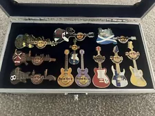 Hard Rock Cafe pins And Metal Case 11 Pins