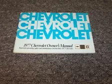 1977 Chevy Caprice Classic Sedan Original Owner Owner's User Guide Manual