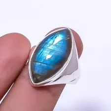 Labradorite - Madagascar Gemstone 925 Sterling Silver Ring S.9 R_9495_284_21