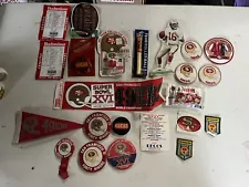 Lot Vintage 80s 90s San Francisco 49ers Memorabilia SF Patch Sticker Button