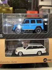 Almost Real 1:64 Brabus 550 Mercedes Benz G-Class 2017 Blue Mortal Benz Bundle