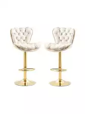 Modern Swivel Bar Stools Set Of 2 Adjustable Counter Height Bar Chairs Back