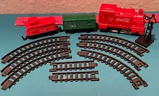 Coca-Cola Miniature Train Set - Locomotive, 2 Cars, 8 Tracks, Signal - Undated