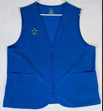 Walmart Vest Extra Large Blue Employee Womens Work Proud Associate Tag Holder XL