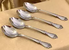 Oneida ARBOR ROSE Stainless TRUE ROSE 1881 Rogers 4 PLACE/OVAL SPOONS Silverware