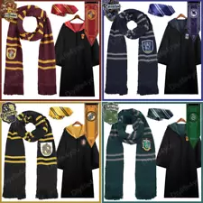 Harry Potter Costume KidsAdult Robe Tie Cloak Scarf Gryffindor Slytherin Cosplay