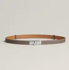 NEW HERMES Etoupe Epsom PHW Kelly 18 Belt One Size Adjustable ( $1125+tax)