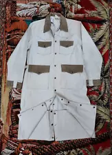 1980s Country Western Cowboy Duster Rodeo Horseman Cotton Canvas Riding Coat Med