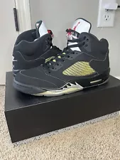 Nike Air Jordan 5 OG Retro Black Metallic Silver 2016 845035-003 Sz 12