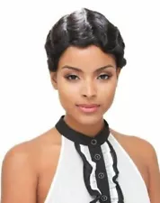 H/H MOMMY BY JANET COLLECTION 100% REMY HUMAN HAIR FULL WIG SHORT FINGER WAVE