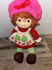 Strawberry Shortcake Doll Crochet Hand Knitted Crafted Homemade 14”