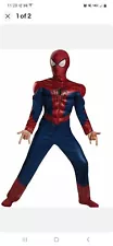 The Amazing Spiderman 2 Muscle Costume Child L 10/12 Preowned, worn once.