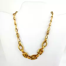 Liz Claiborne Gold Tone Necklace Fossil Seahorse Butterfly Sea Shell 14in Marked