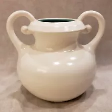 Red Wing 1930s Vintage Rumrill Pottery Ceramic Cream Double Handle Vase 721