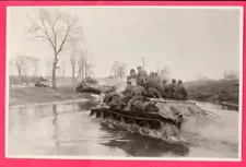 1944 Russian T-34 Tank with Tank Riders First Ukrainian Front Orig. News Photo