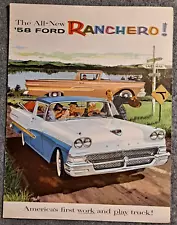 1958 FORD Ranchero Car Truck Sales Brochure Specifications