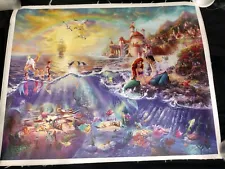 Thomas Kinkade Disney Little Mermaid 17 x 21 Canvas Picture Art