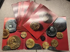 Set of 16 PC Post Card with Rare Gold Silver Russian Coins Hermitage Collection