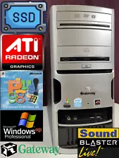 RESTORED w/ SSD DUAL BOOT Gateway Windows 98 XP Vintage Retro Classic Gaming PC