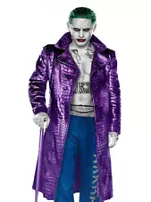 JARED LETO SUICIDE SQUAD JOKER CROCODILE LEATHER COAT HALLOWEEN COSPLAY COSTUME