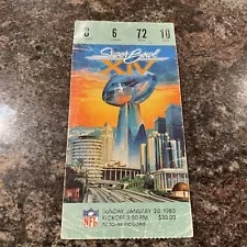 SUPER BOWL XIV Fair Condition TICKET STUB PITTSBURGH VS LOS ANGELES