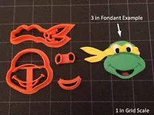 TMNT Teenage Mutant Ninja Turtle Cookie Cutter / Fondant Cutter / Cupcake Topper