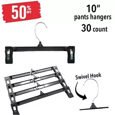 Black Clothes Hangers 10" For Pants - 30 Qty *SALE* 50% OFF (IT#33)