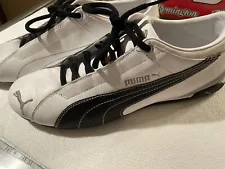Puma Mens Size 10 Speed Cat Shoes Black White Leather