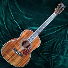 In Stock Electric Acoustic Guitar 00045 Solid Koa Top Real Abalone Inlay with EQ