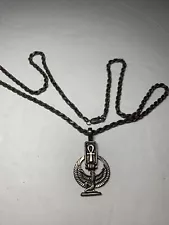 Isis Goddess-.925 Sterling Ancient Egyptian Occult Religion Pendant W/24” Chain