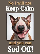 English Bull Terrier Dog Funny Gift Keep Calm Crazy Dog cute pet Fridge Magnet